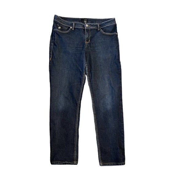 Ana A New Approach Stretch Denim Blue Jeans 16 Embroidered Pockets Straight Leg - Picture 2 of 8